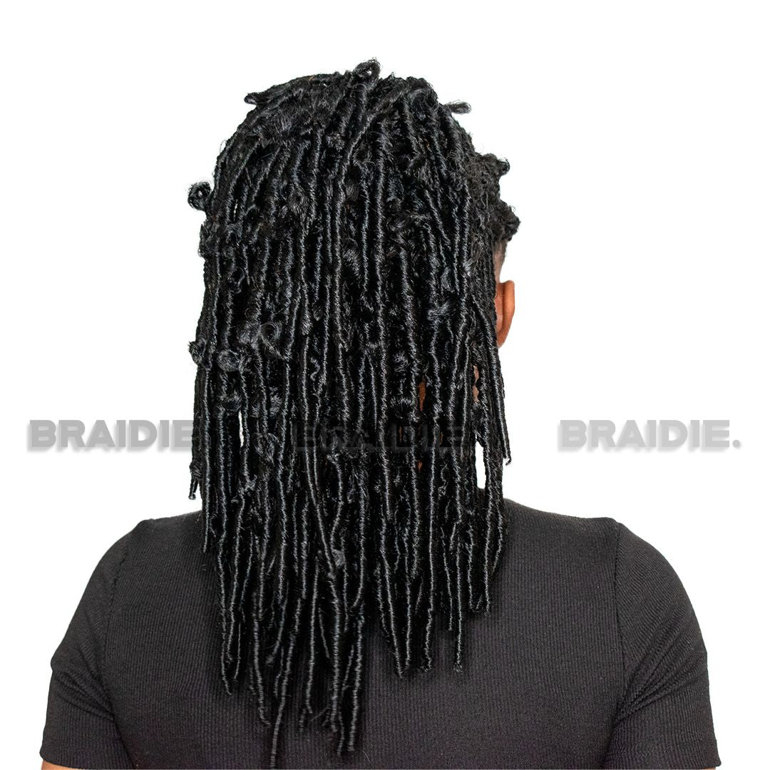 Model image of The Butterfly Loc in colour 1B or Blackie.