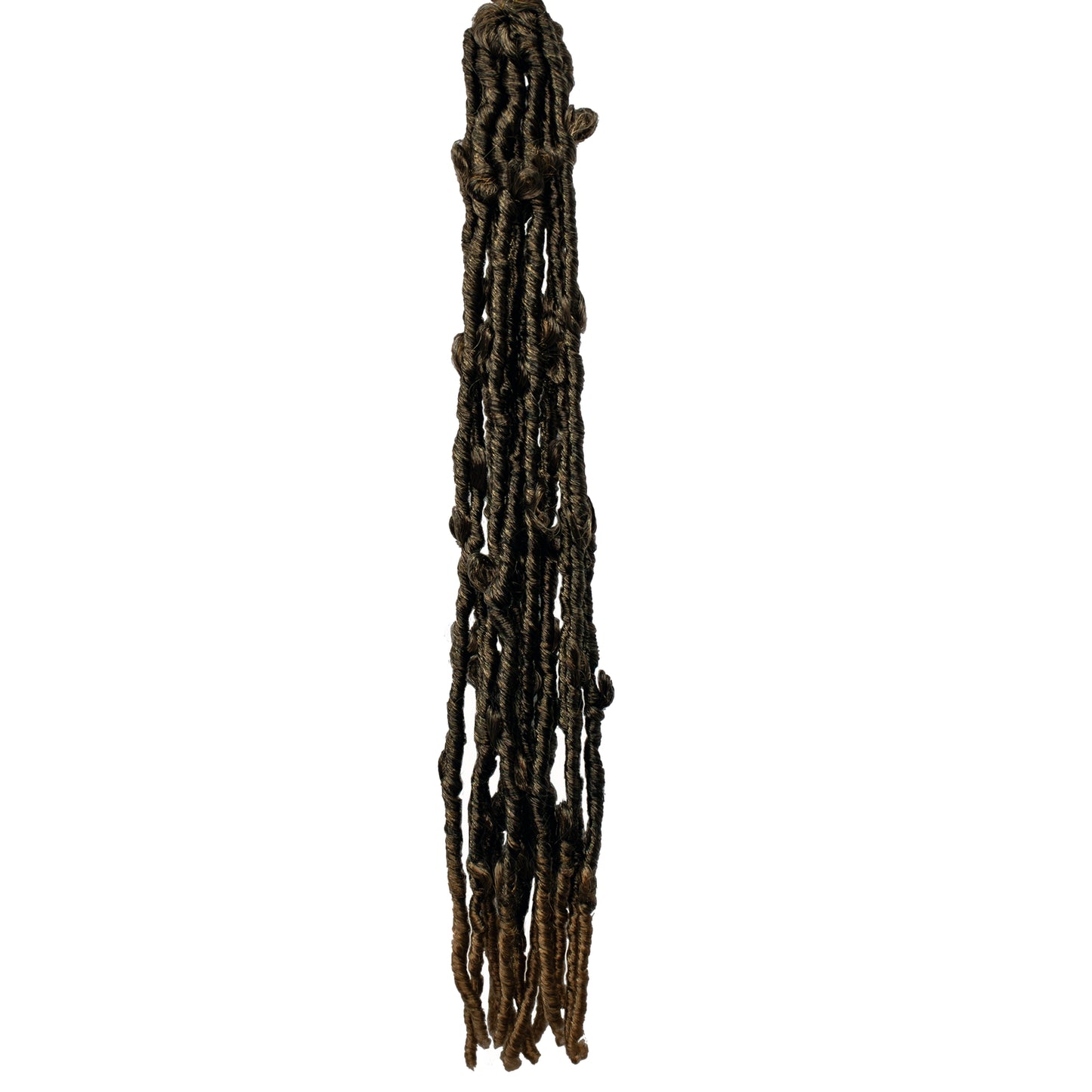 Full product image of The Butterfly Loc in black and caramel highlights or colour T27
